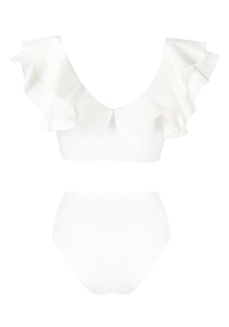 White Mila ruffled bikini - MAYGEL CORONEL women MAYGEL CORONEL | BK005WHT